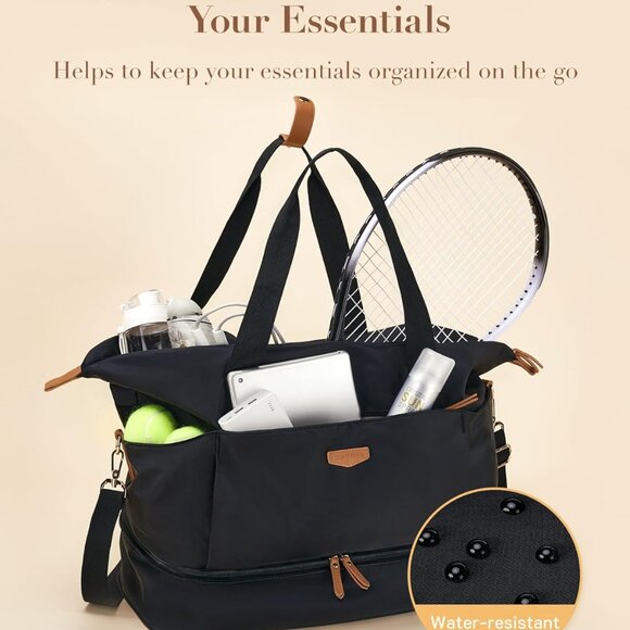 Weekender Bag for Women, Foldie Travel Bag Expandable with Shoes Compartment Tra - Picture 4 of 6